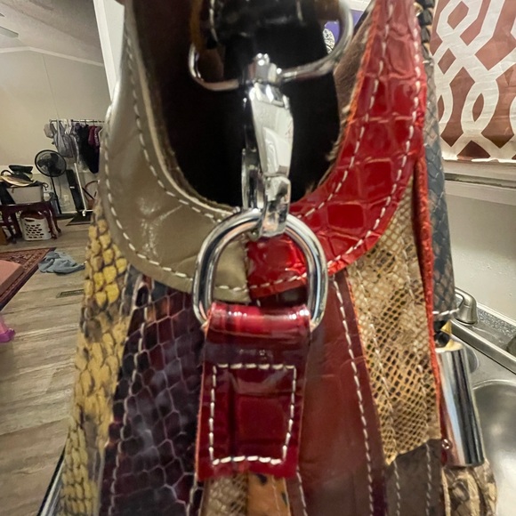 Multicolor 100% Genuine Cow, Leather Patchwork Tote Bag - Picture 7 of 15